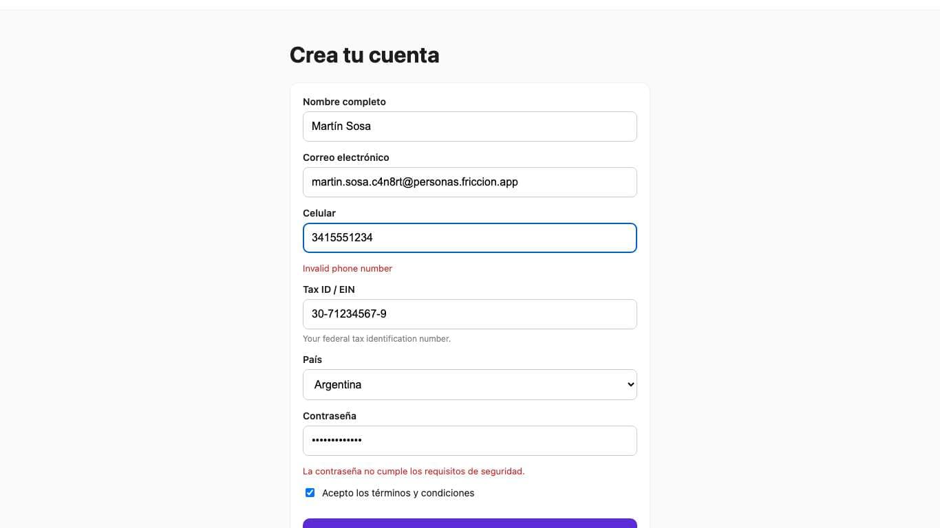 Pantalla de Martín Sosa en el paso 11 (/registro.html).